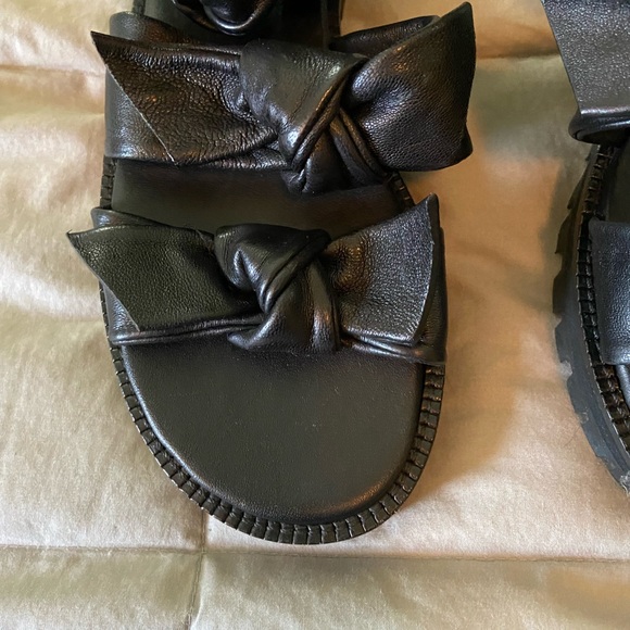 All Saints Leather Bow Gladiator Shoes - Picture 9 of 9